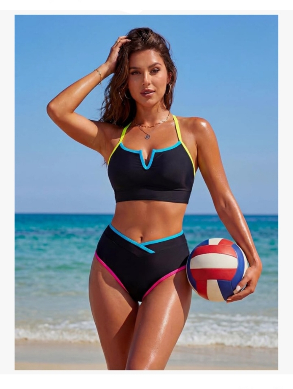 NWT BMJL 2 Piece Swimsuit With U-Wire Top - M